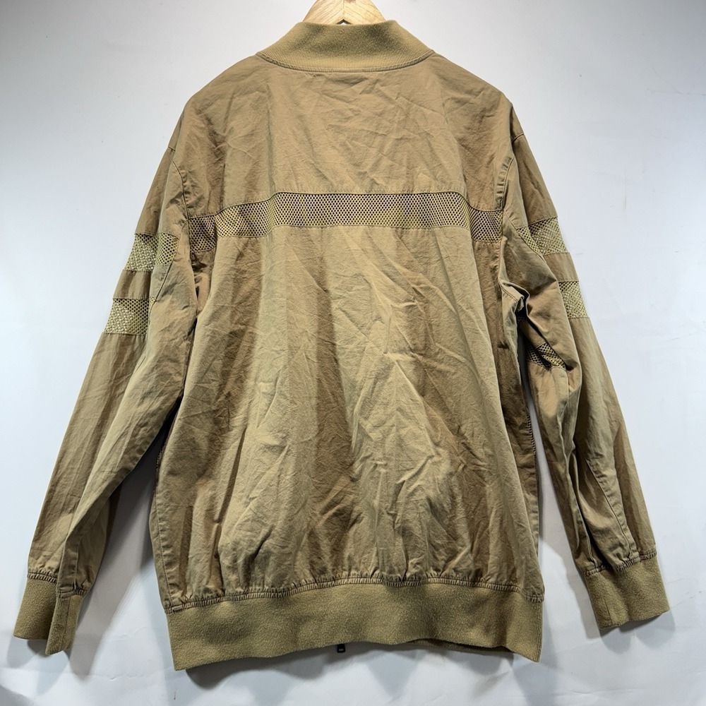 Bomber Jacket Athletic Vented Men's XL Beige Full Zip - Picture 8 of 10